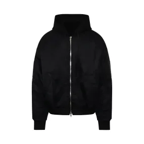 Detachable Hooded Ma1 Jacket in Black