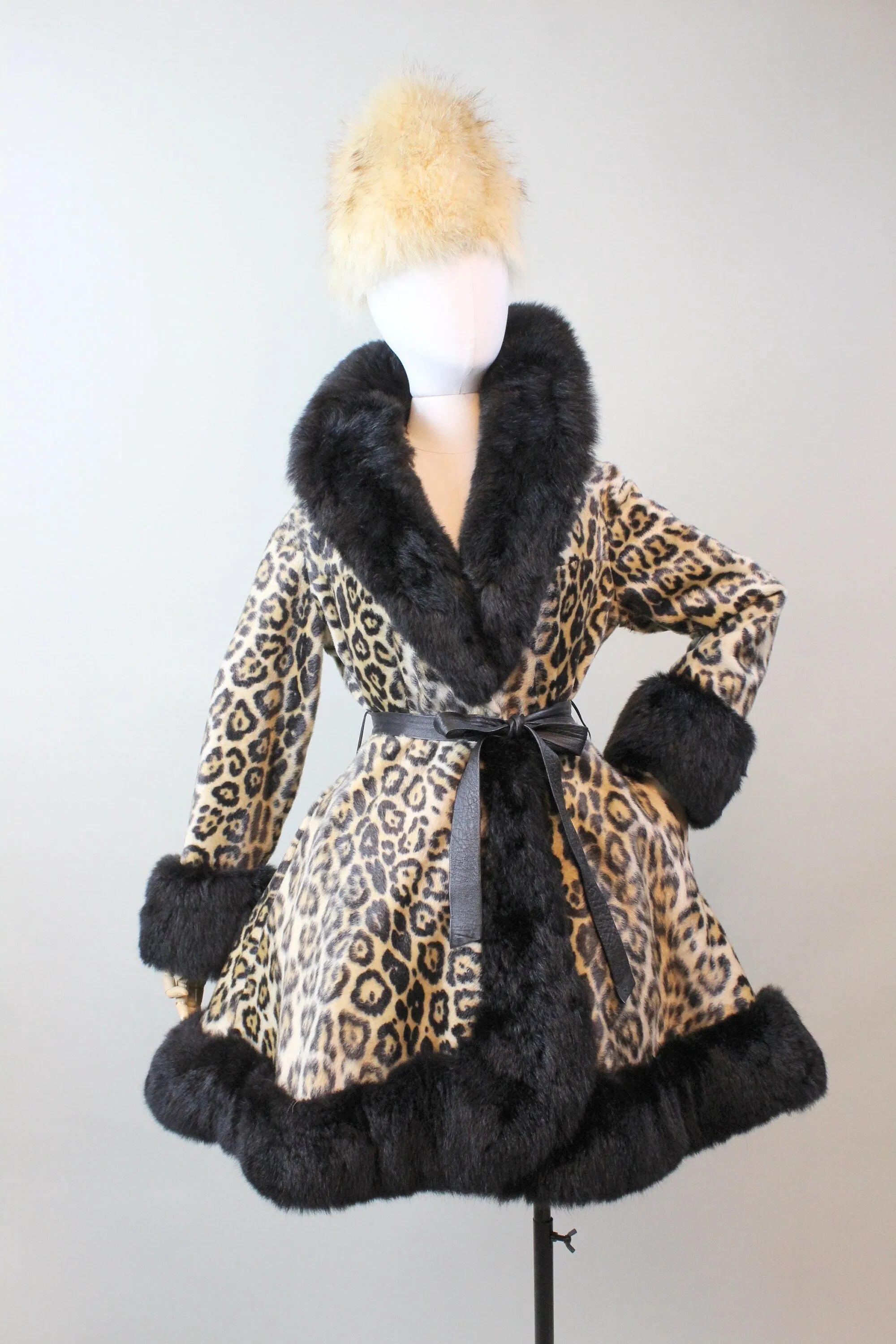 1970s Robert Meshekoff LEOPARD PRINCESS fur coat small medium | new fall