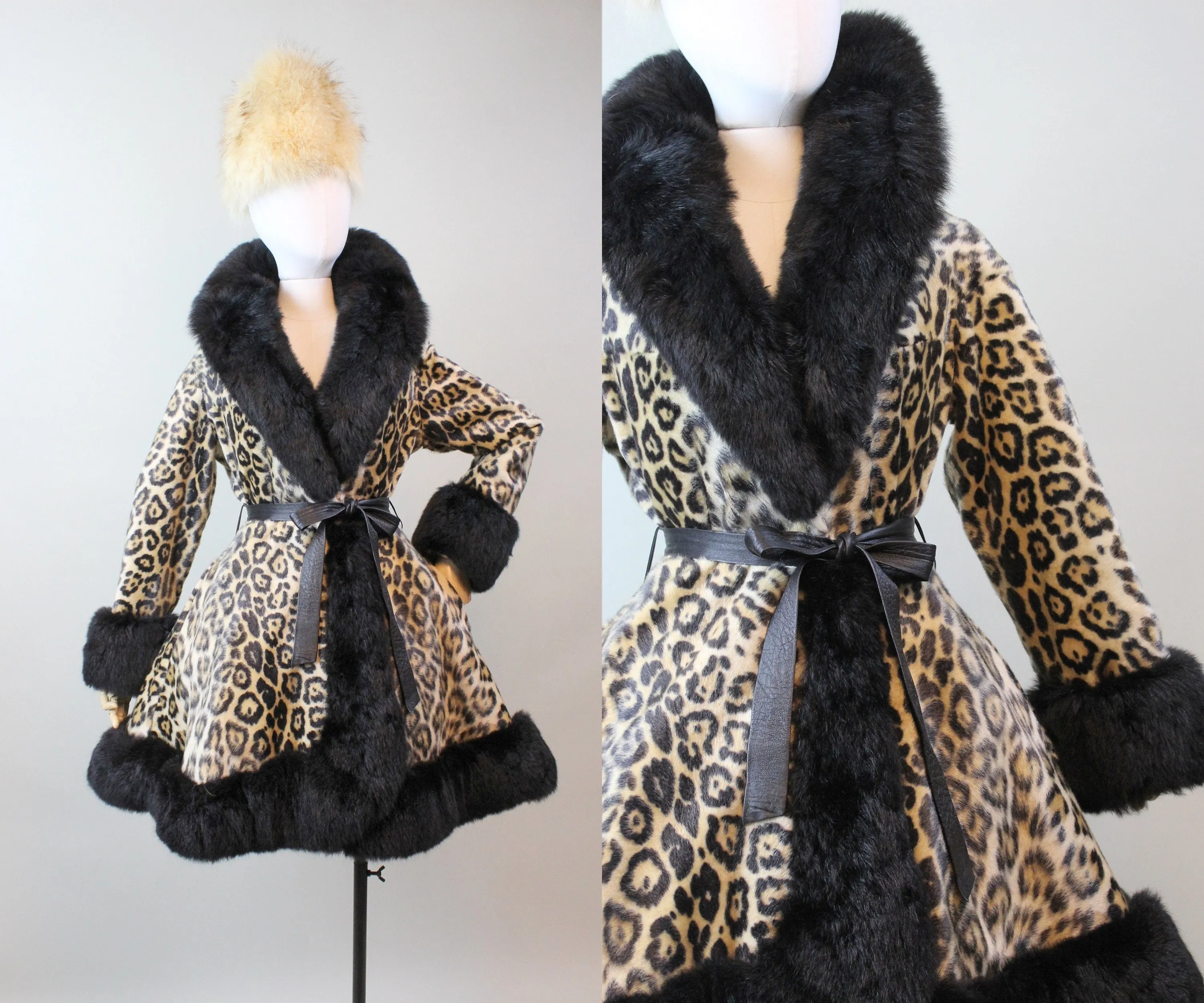 1970s Robert Meshekoff LEOPARD PRINCESS fur coat small medium | new fall