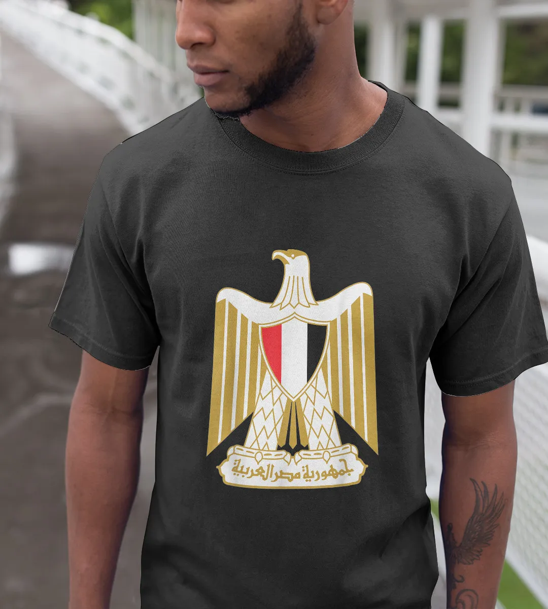 1sttheworld T-Shirt - Egypt Eagle Of Saladin Coat of Arms T-Shirt Black A35