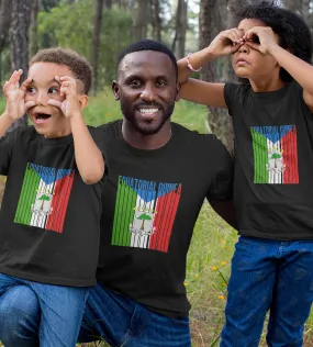 1sttheworld T-Shirt - Equatorial Guinea Flag With Coat Of Arms T-Shirt Black A35