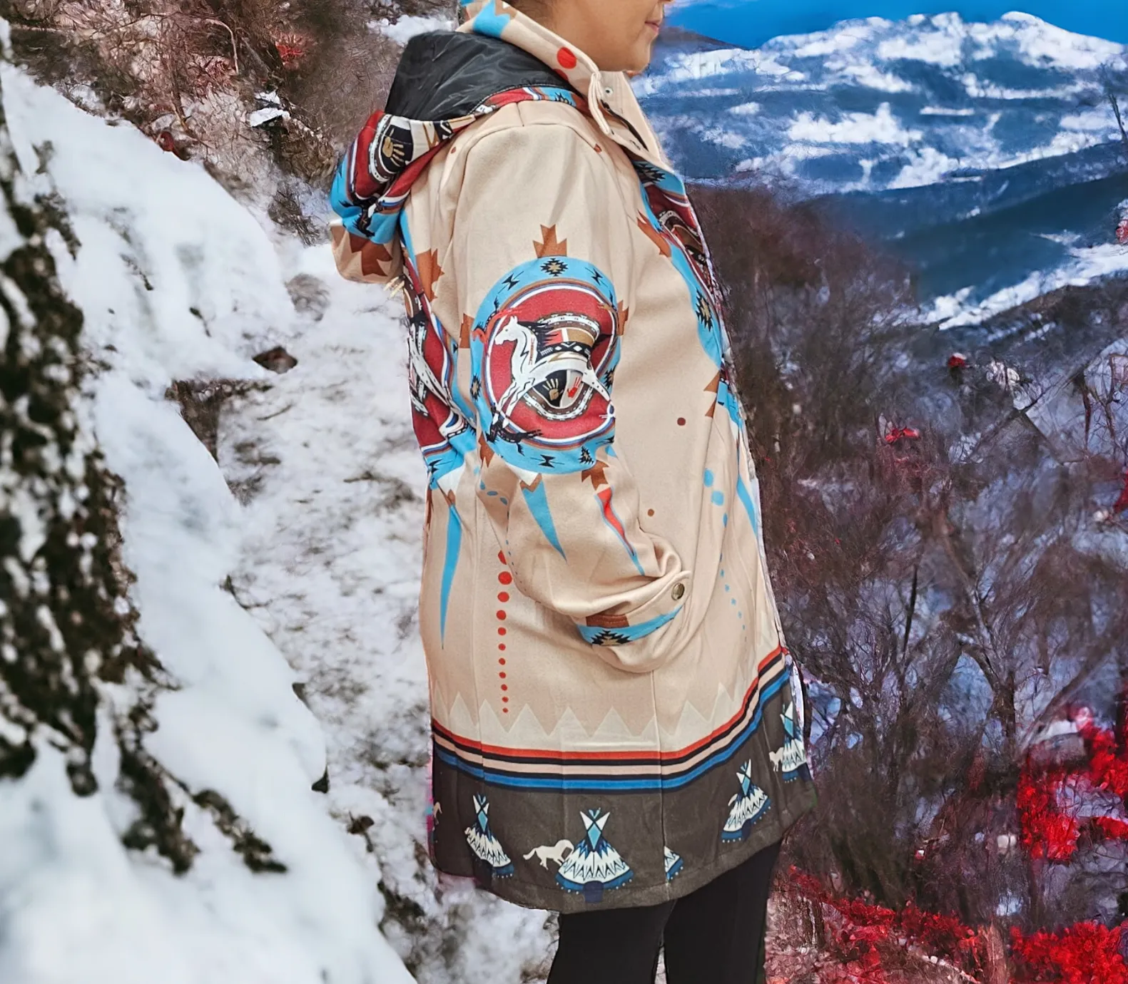 3/4-length Native coat (Horse) White