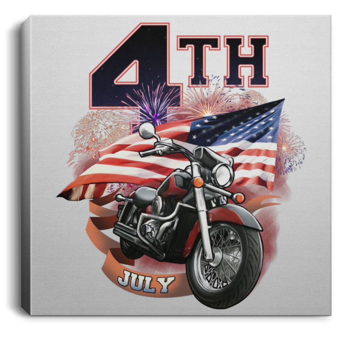 4th of July Square Canvas Frame .75in