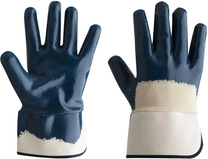 5NC641 GLOVE SAFETY MASTER NAVY STAR H/DUTY 3/4 NITRILE COATED JERSEY COTTON LINER