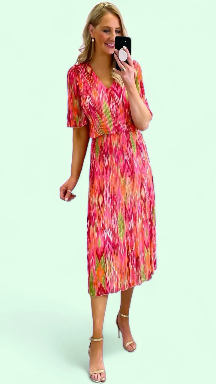 A1641 NewEnid Pink Print Loose Top Dress