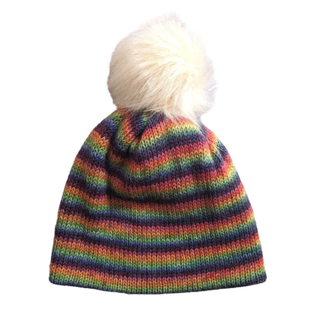 Adults 70s Rainbow Beanie