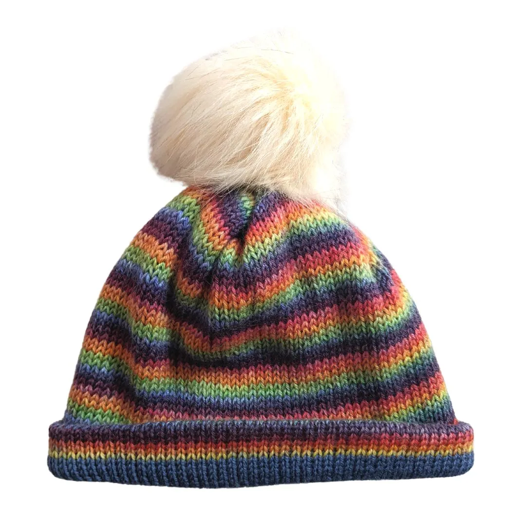 Adults 70s Rainbow Beanie