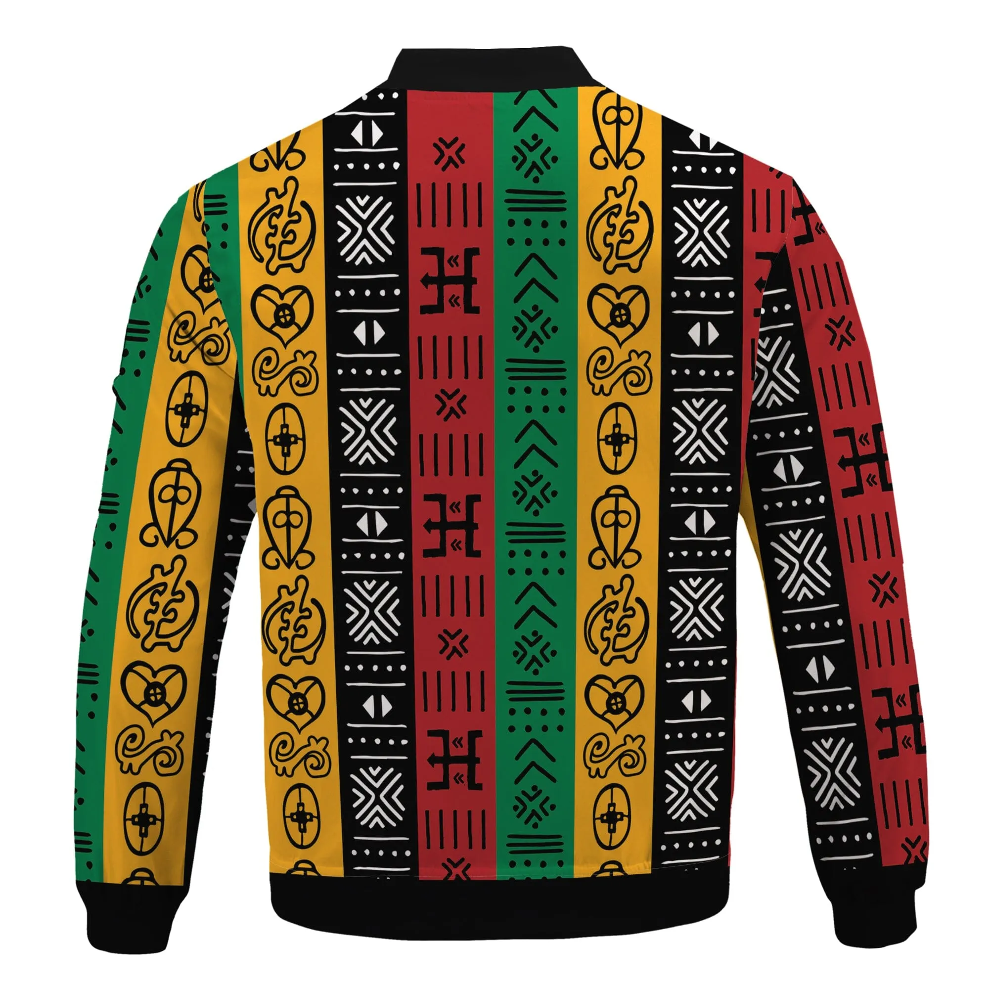 African Symbols in Pan-African Colors Bomber Jacket