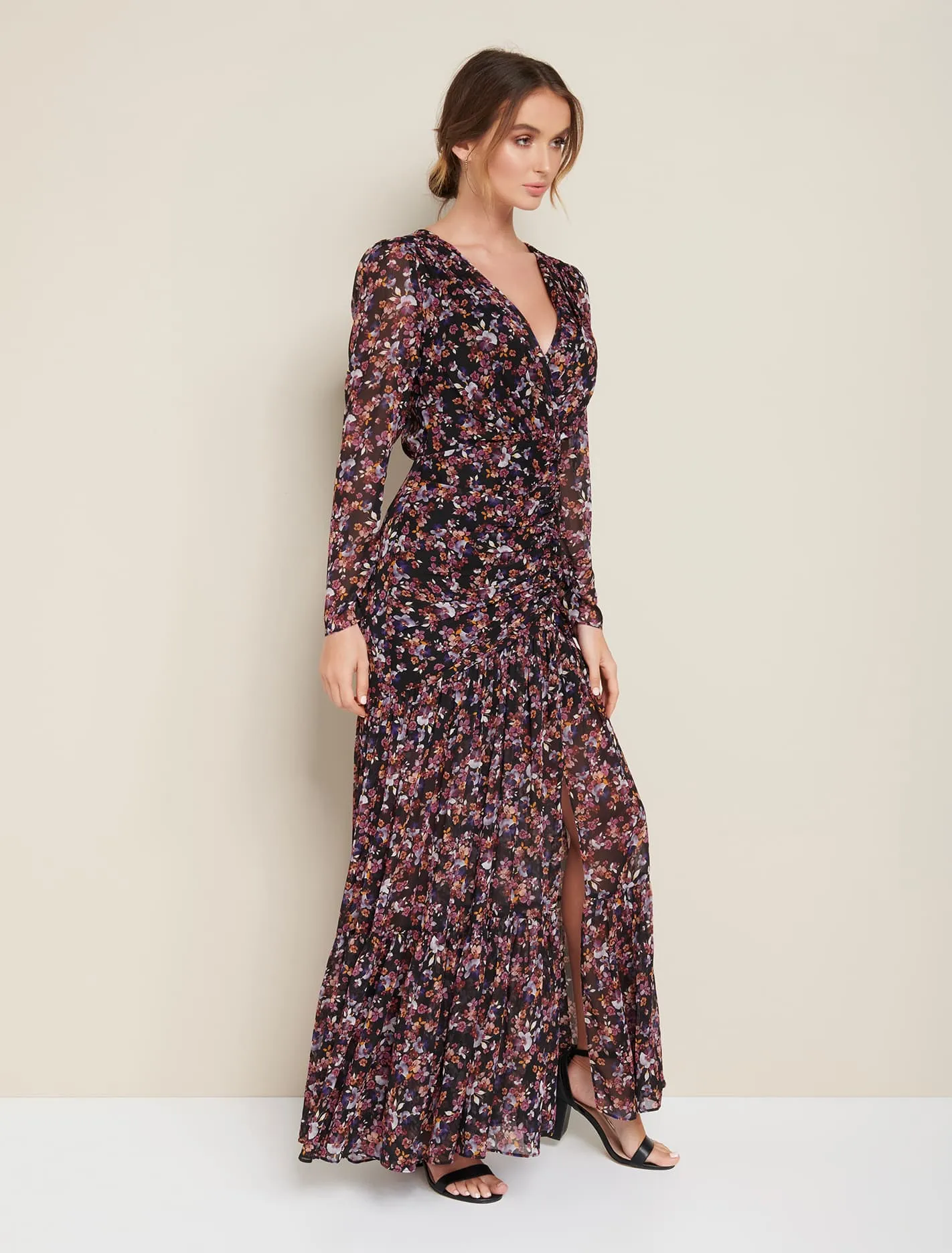 Agnes Ruched Wrap Maxi Dress