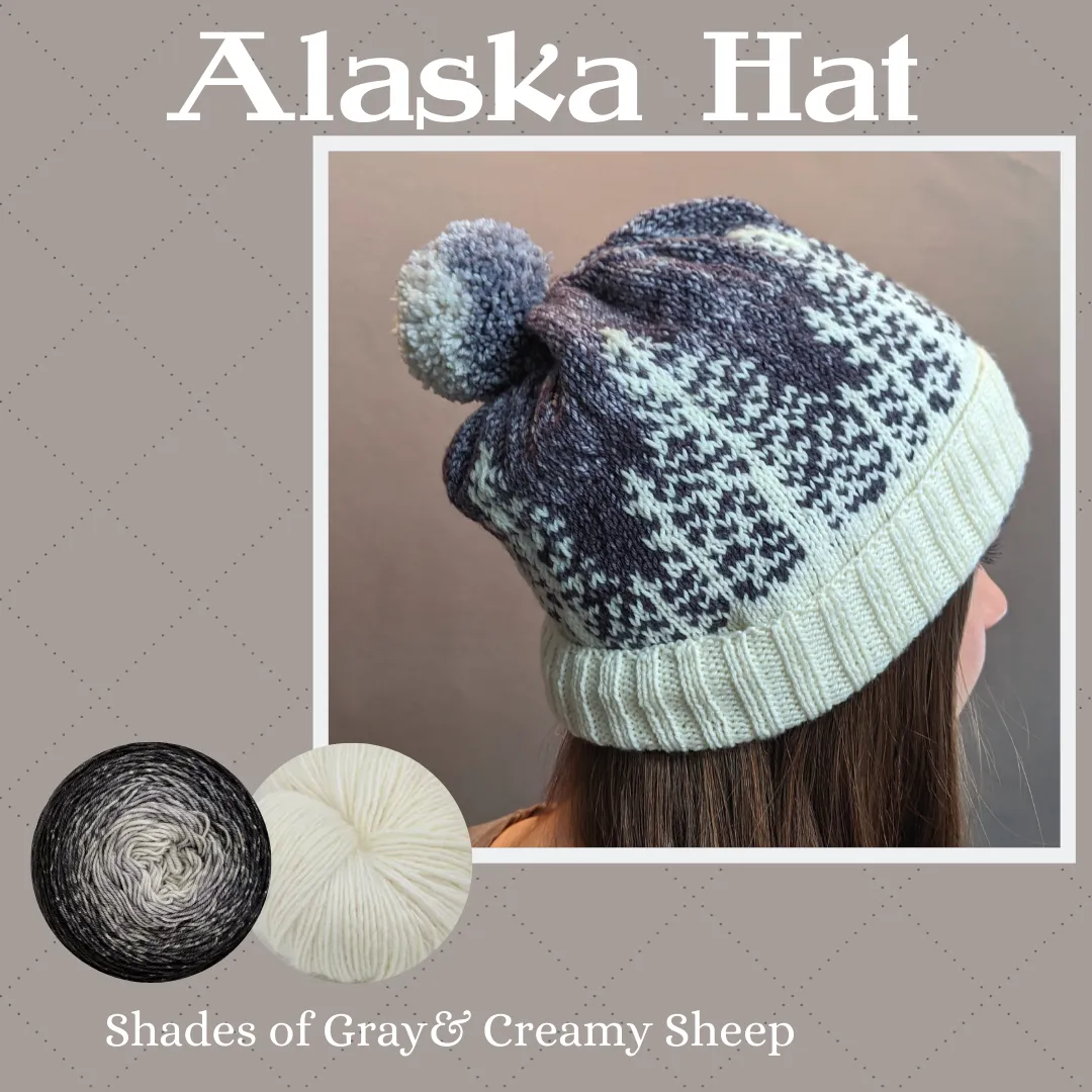 Alaska Hat Yarn Pack, pattern not included, dyed to order