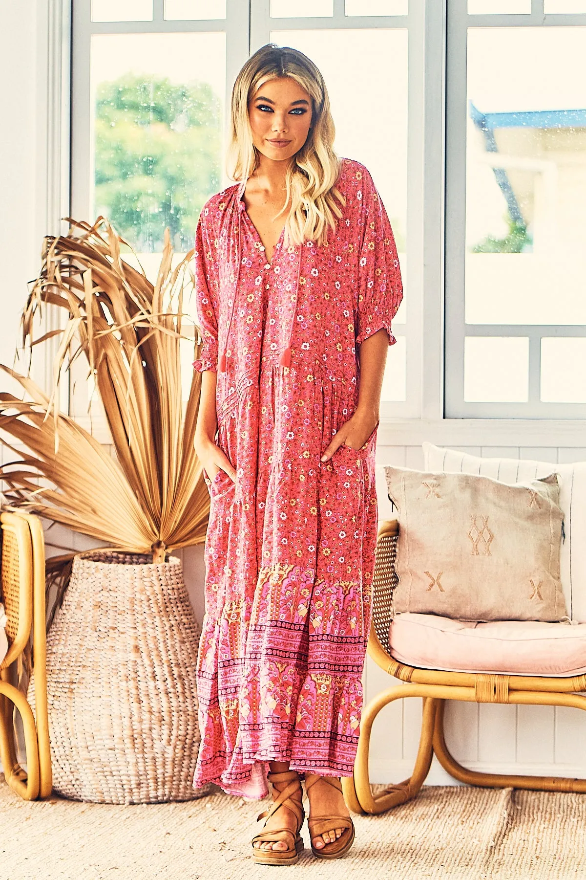 Ali Maxi Dress - Bright Pink