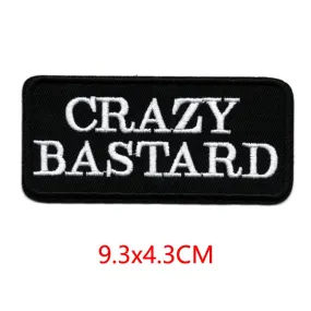 Alr™ Embroidered Iron-On Patch, Crazy Bastard