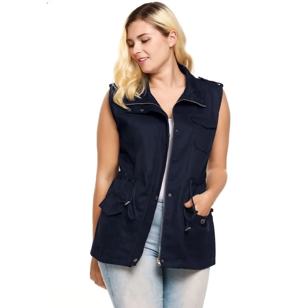 ANALUKE Military Cargo Ladies Vest Coat