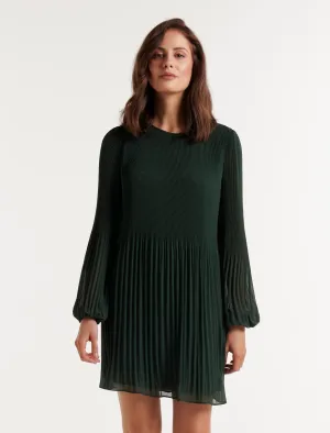 Anna Pleat Mini Dress