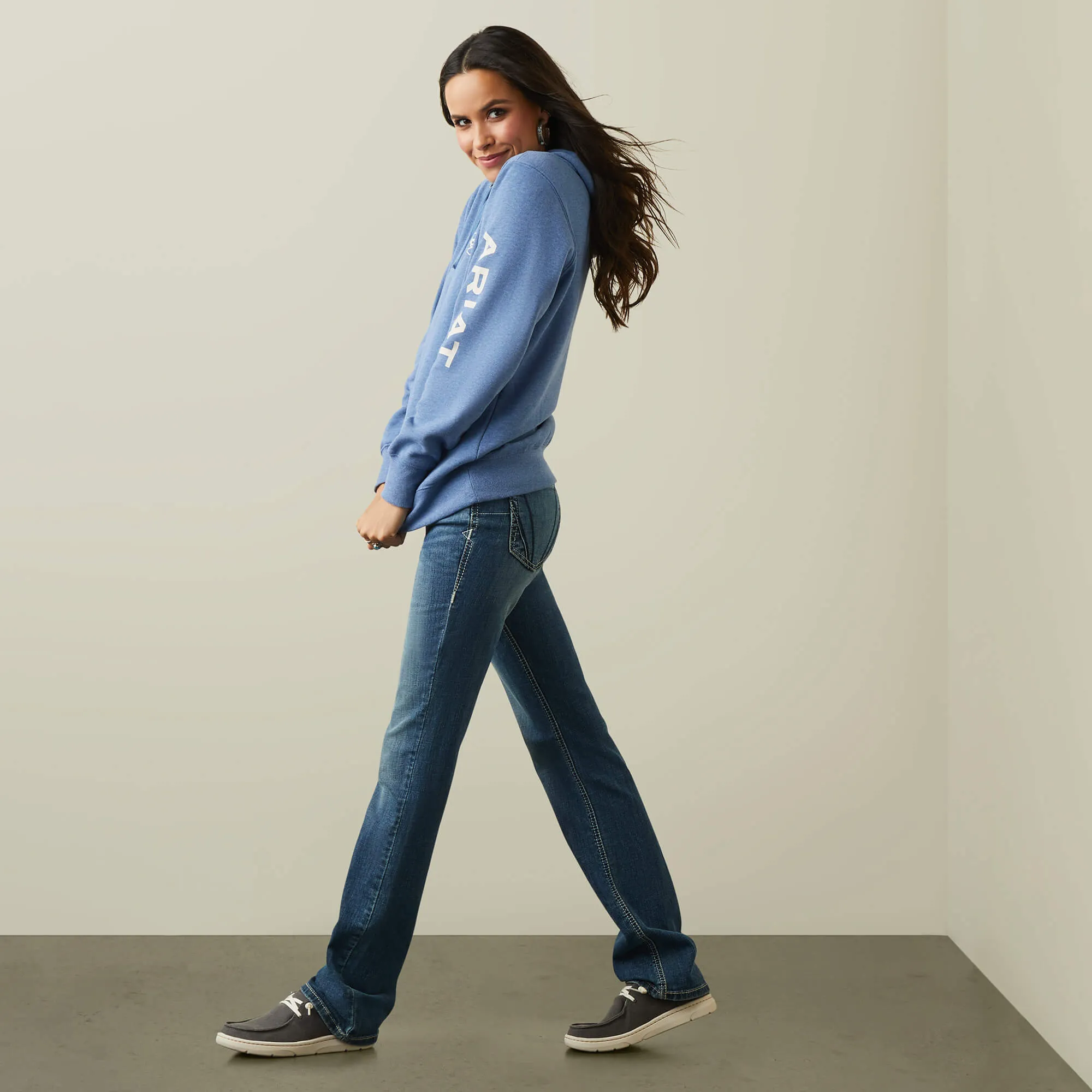 Ariat Women's Blue Heather Logo Hoodie