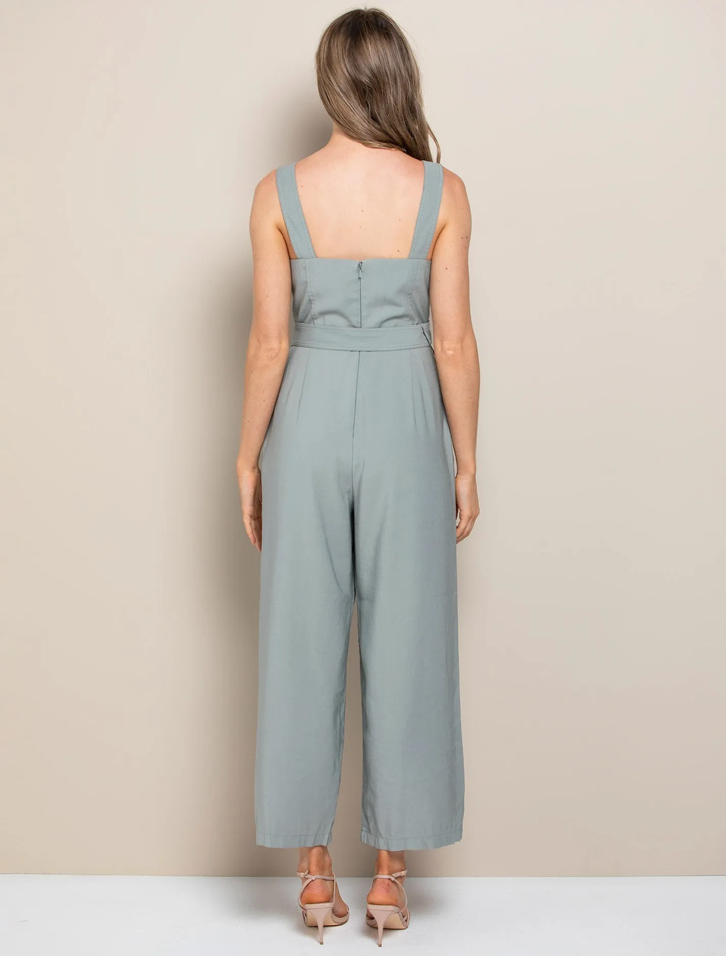 Aurora Wide Leg Belted Jumpsuit