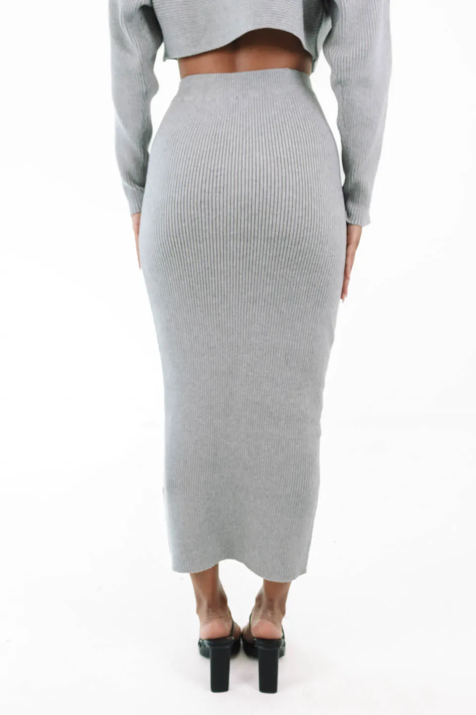 Back To Business Midi Skirt - Grey