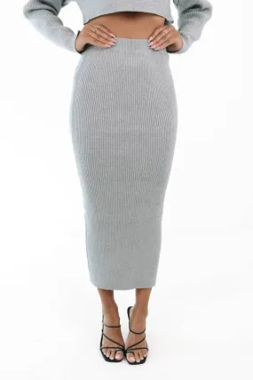 Back To Business Midi Skirt - Grey