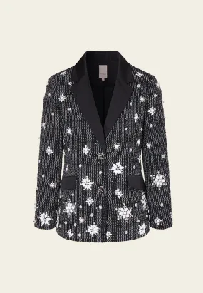 Black Crystal Embellished Blazer