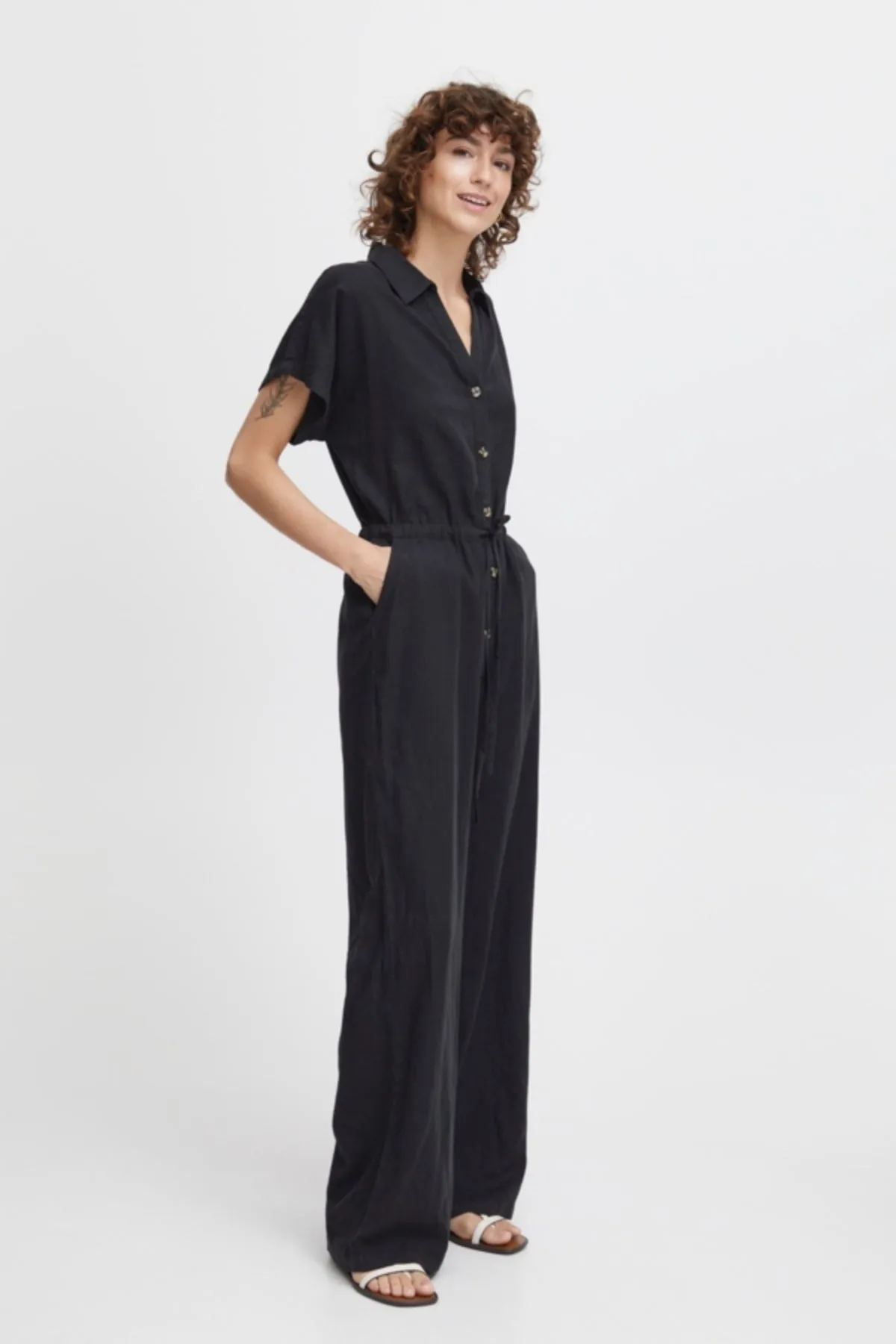 Black Linen Jumpsuit