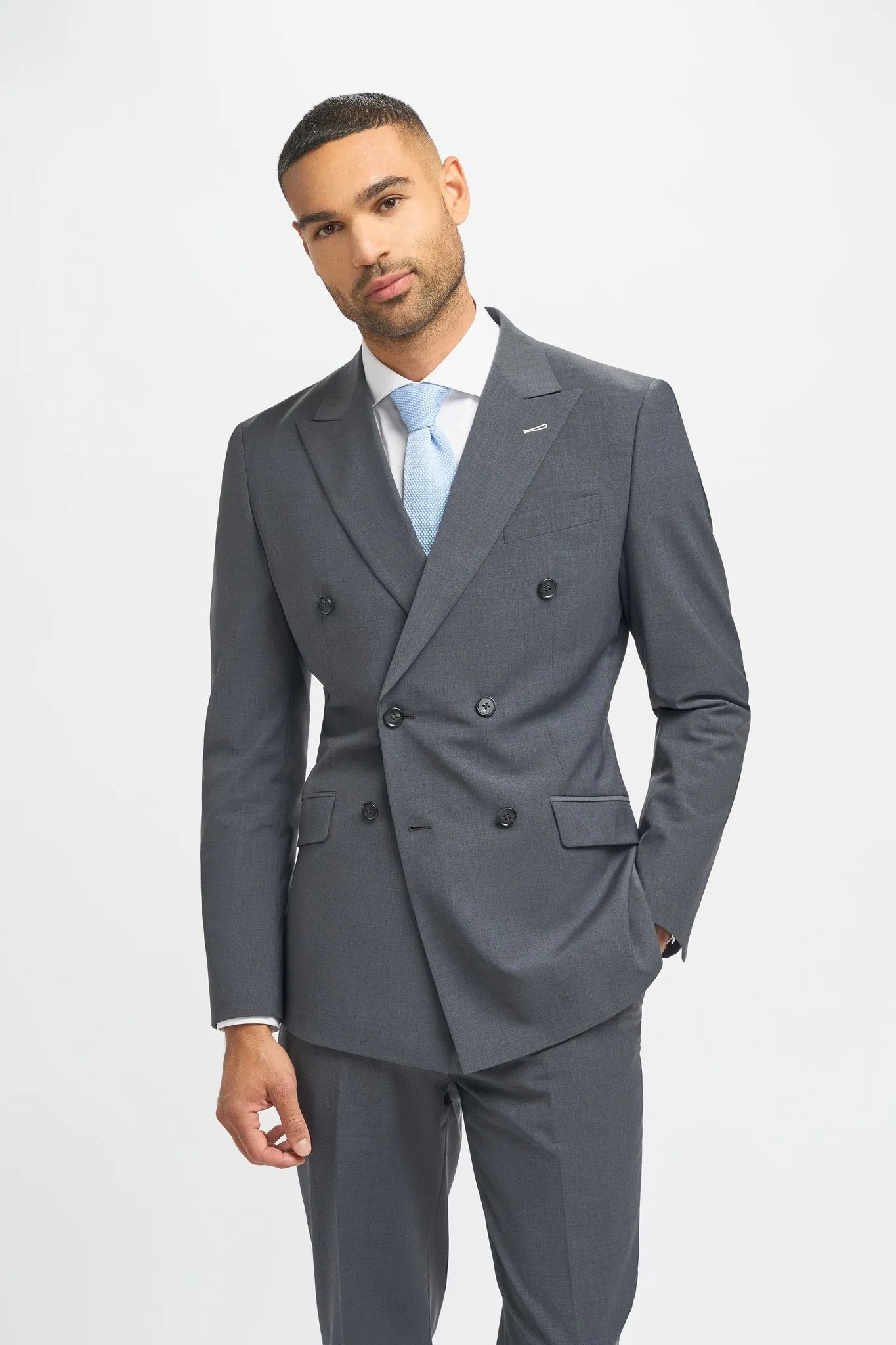 Bond Charcoal Double Breasted Suit