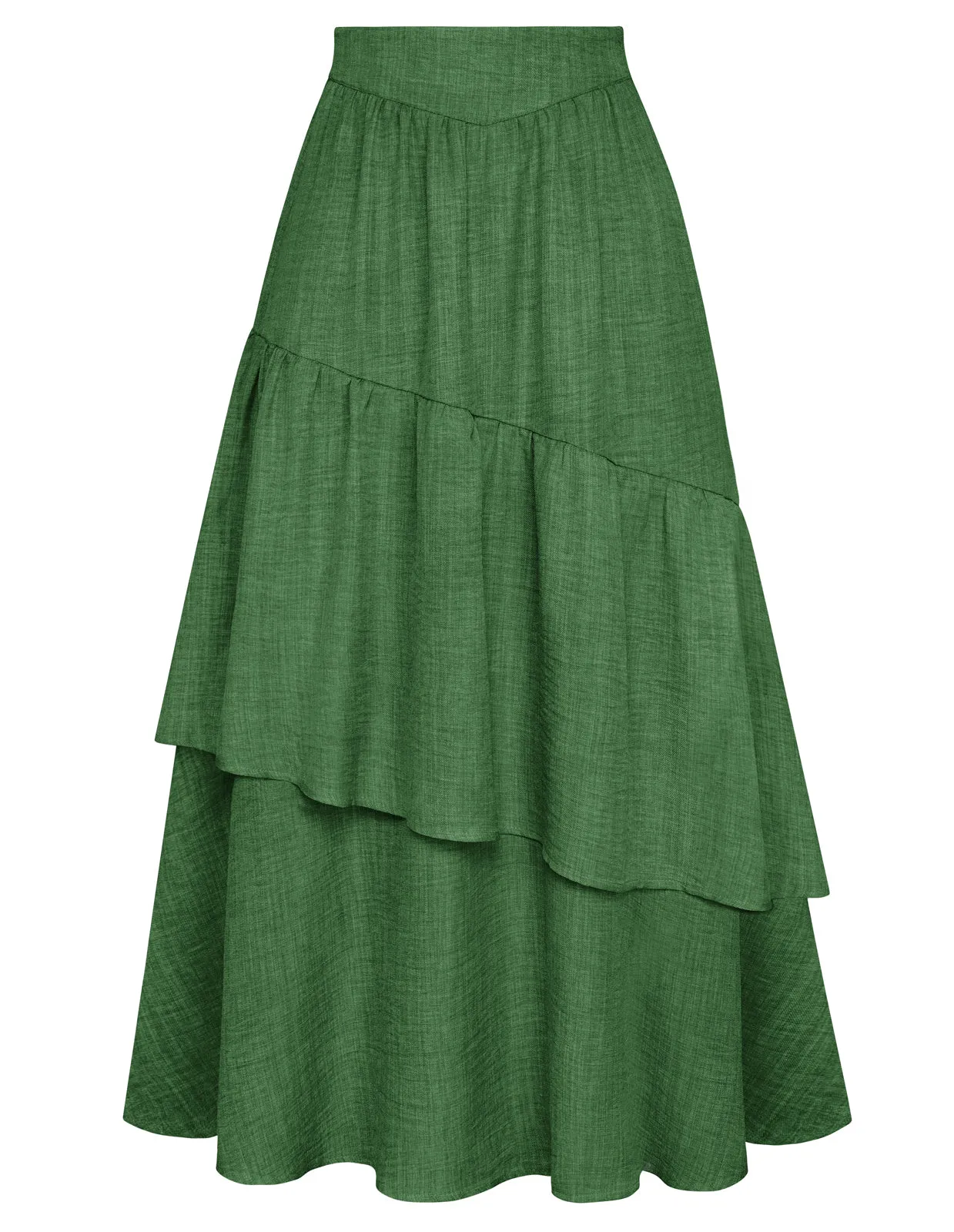 BP Women Vintage 2-Layer Swing Skirt Elastic High Waist Maxi Skirt