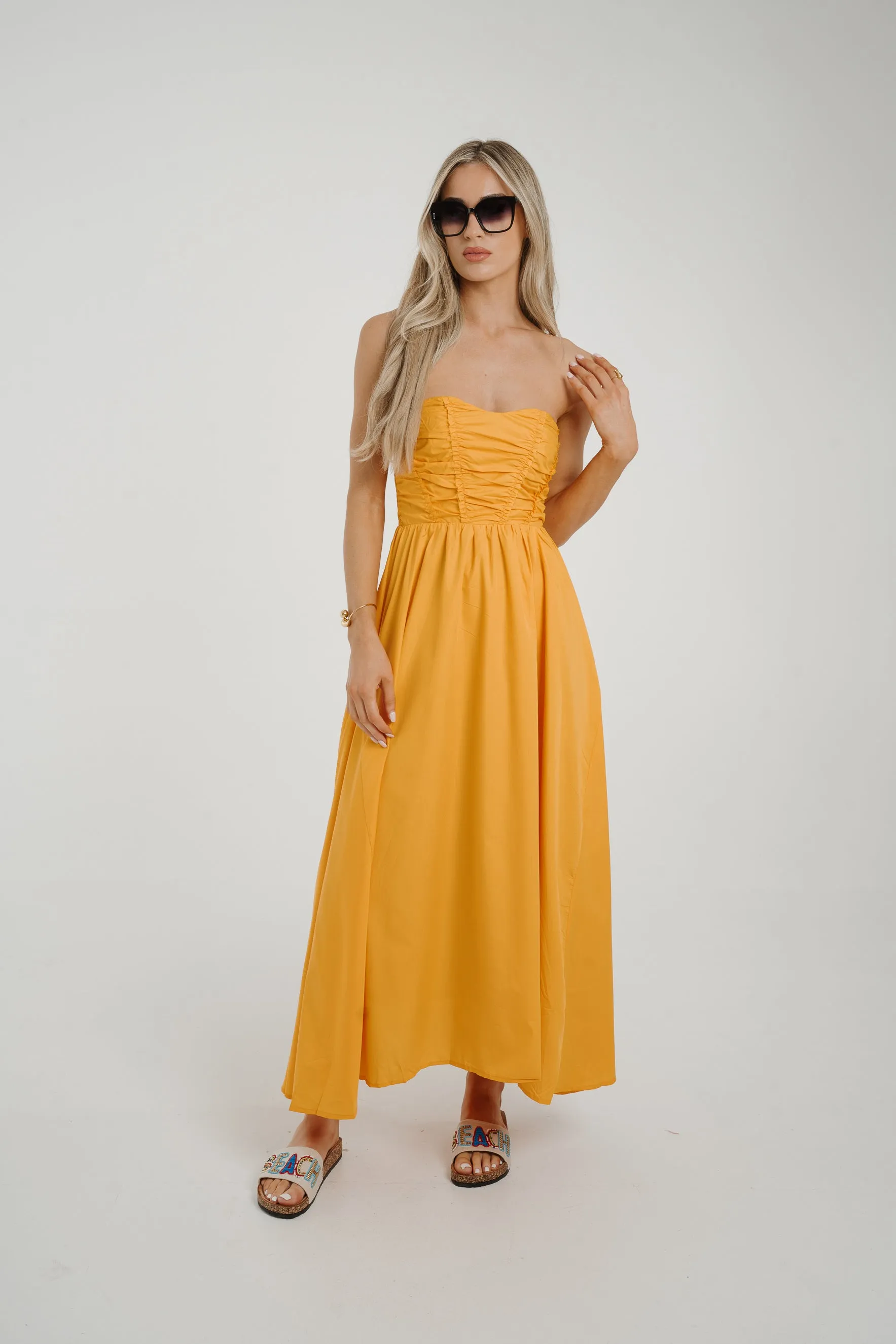 Caitlyn Corset Style Dress In Orange