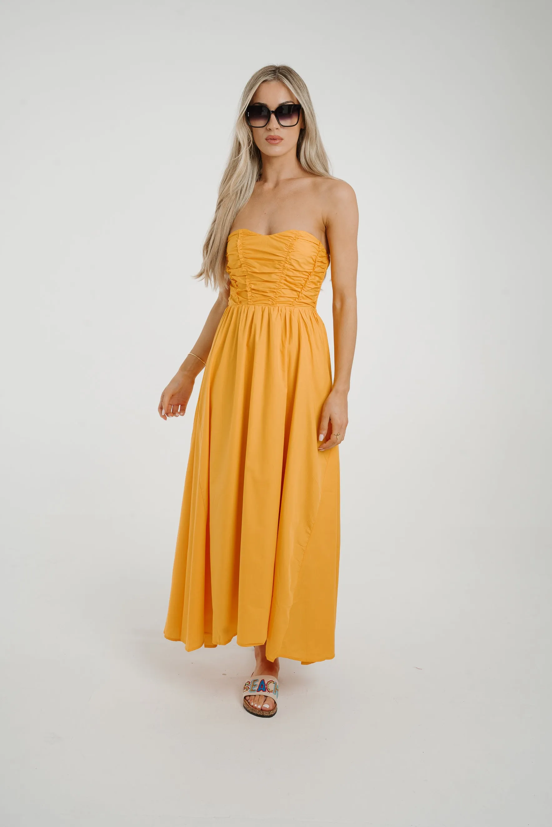 Caitlyn Corset Style Dress In Orange