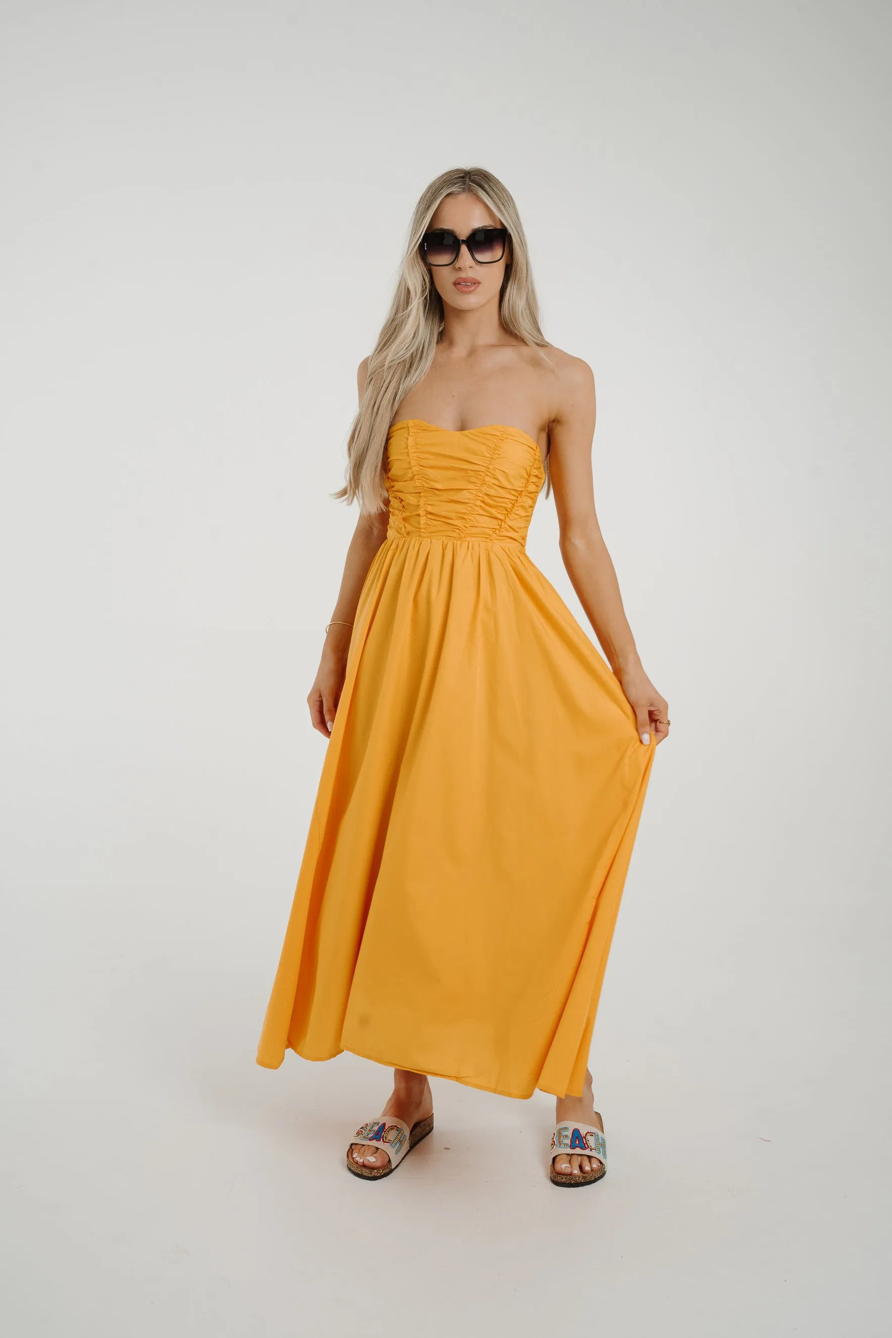 Caitlyn Corset Style Dress In Orange