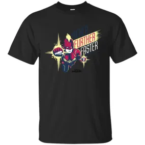 Captain Marvel Higher Further Faster Drawn Men Cotton T-Shirt