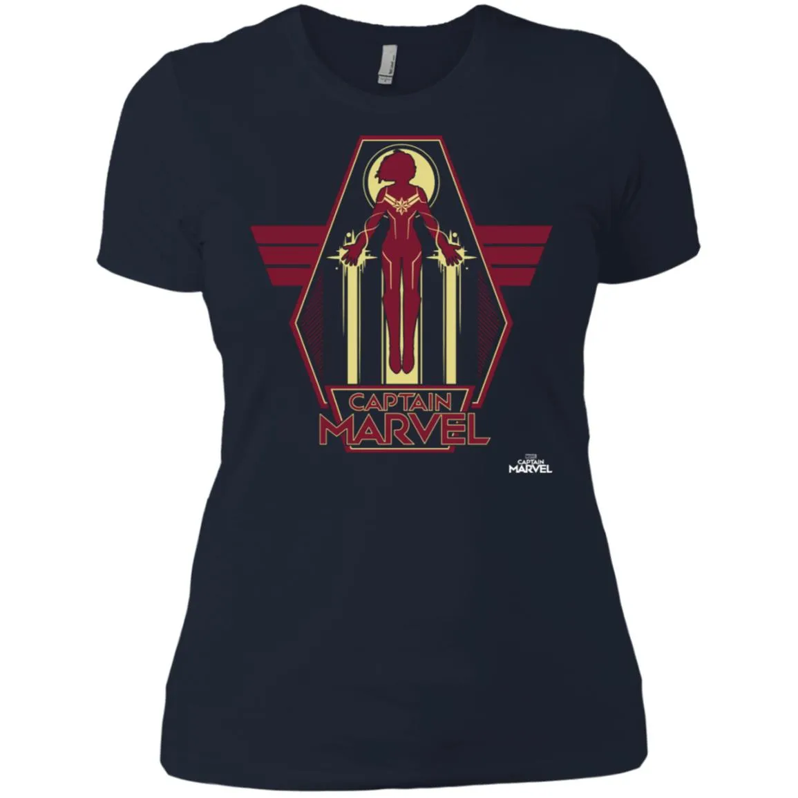 Captain Marvel Red Yellow Flight Powers Women Cotton T-Shirt