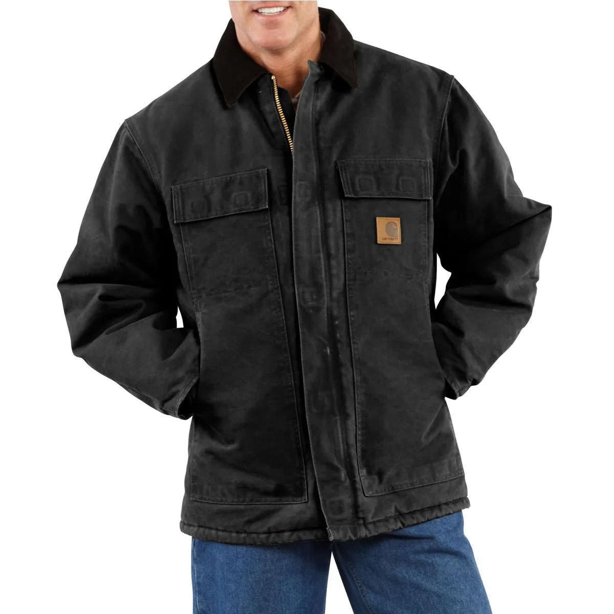 Carhartt Men's Black Sandstone Traditional Coat