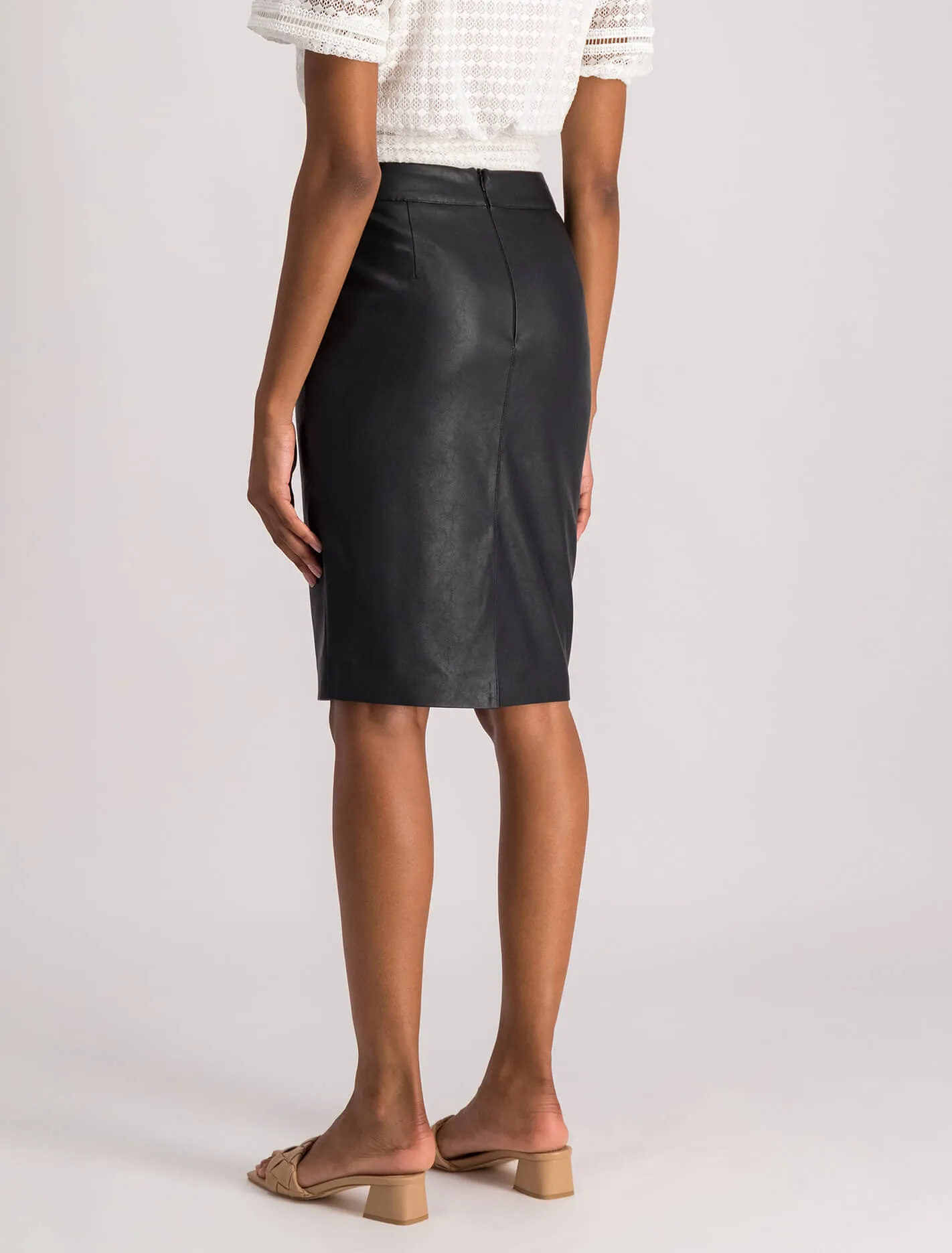 Carla Vegan Leather Midi Skirt