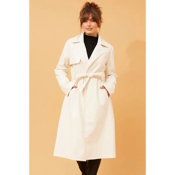 CARTIA FAUX LEATHER COAT