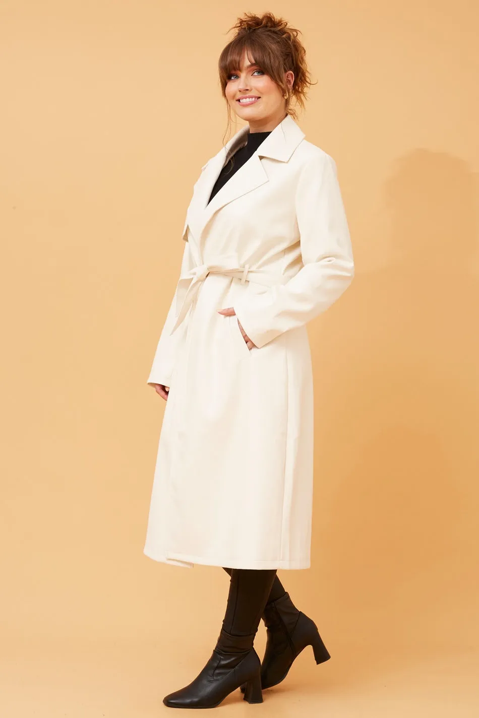 CARTIA FAUX LEATHER COAT