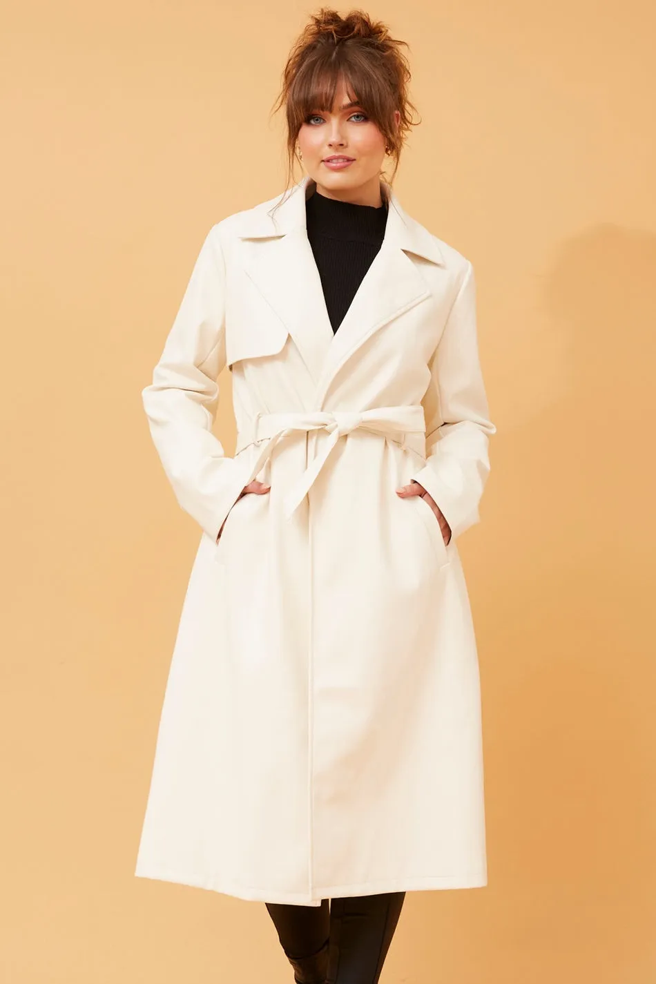 CARTIA FAUX LEATHER COAT