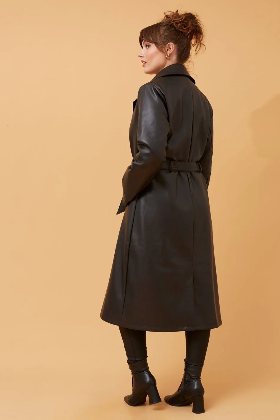 CARTIA FAUX LEATHER COAT