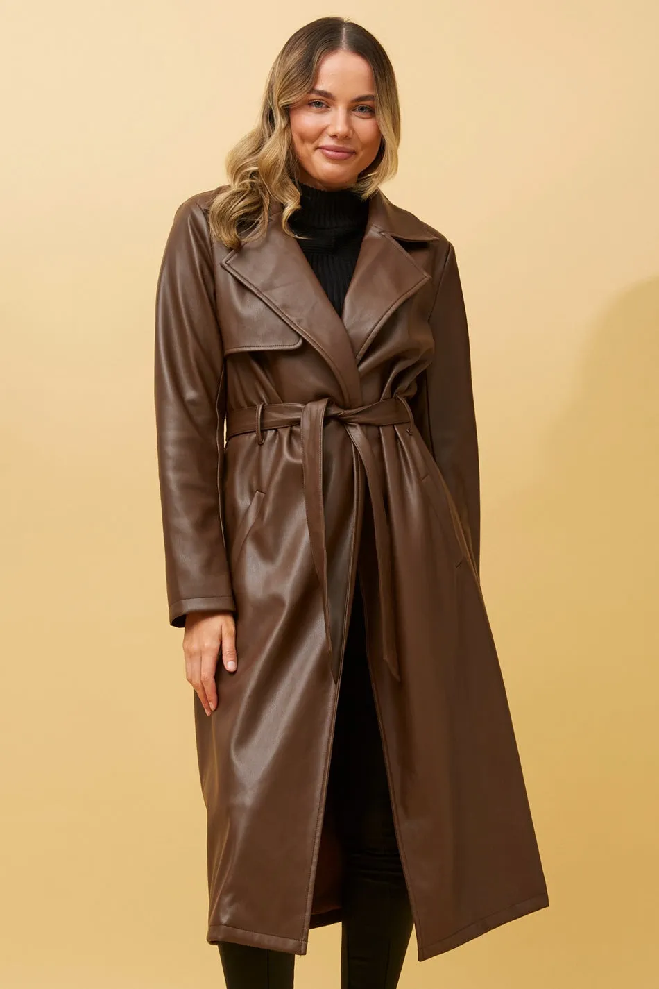 CARTIA FAUX LEATHER COAT