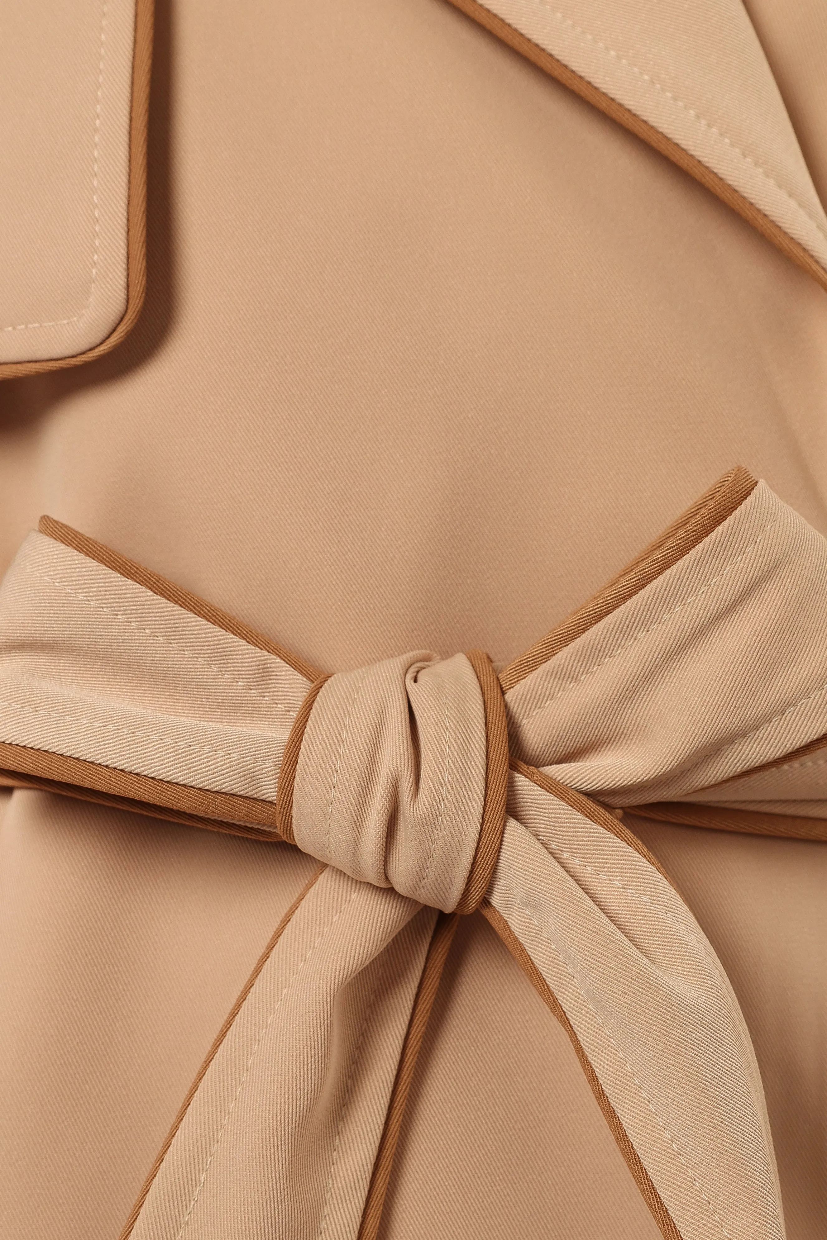 Cayenne Contrast Binding Trench Coat - Camel