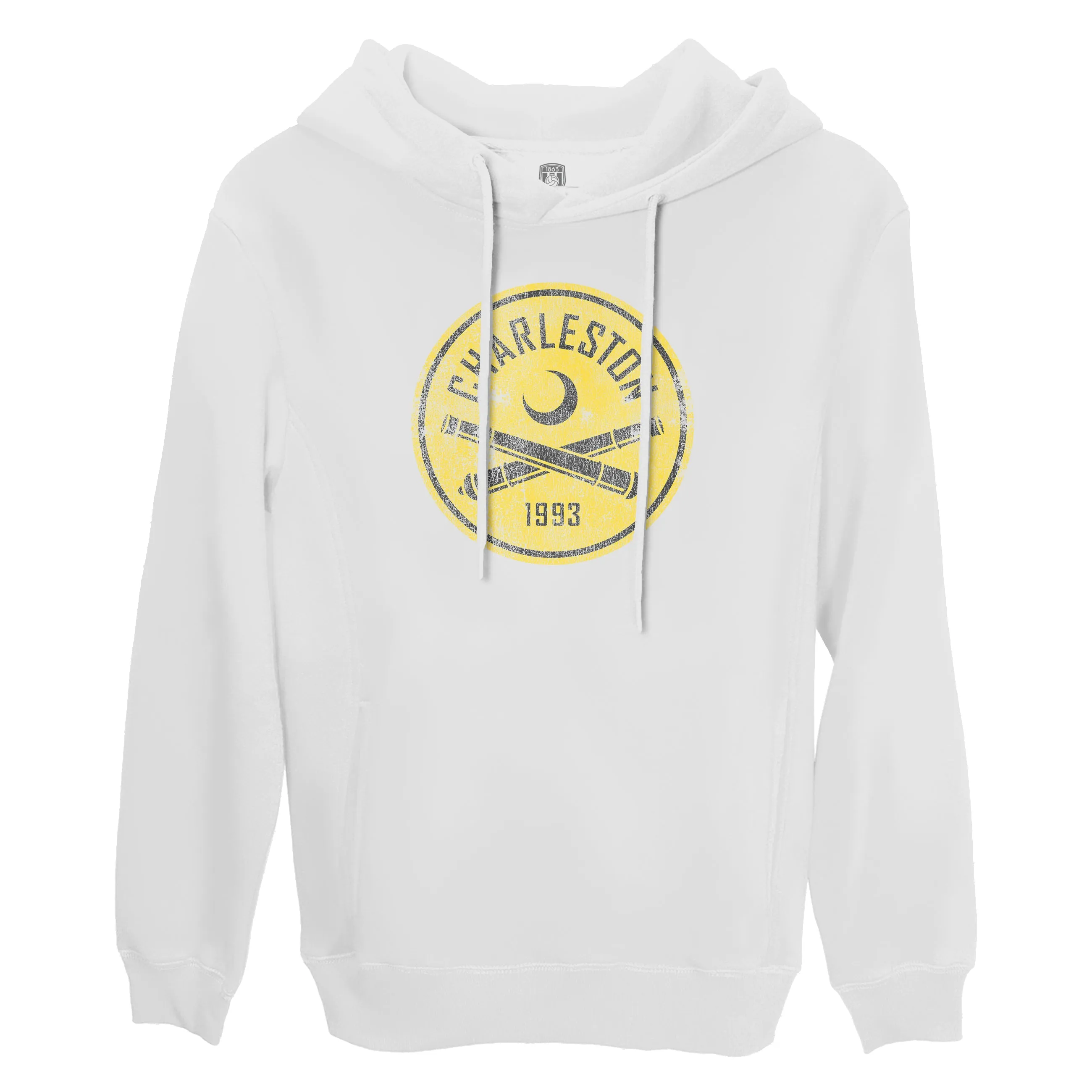 Charleston Battery Color Badge Fleece Pullover Hoodie - White