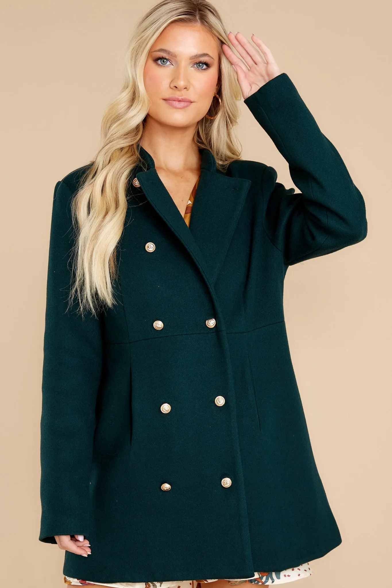 Chic Comfort Dark Green Coat