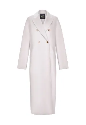 Classic Luxe Long Coat Rosie - White