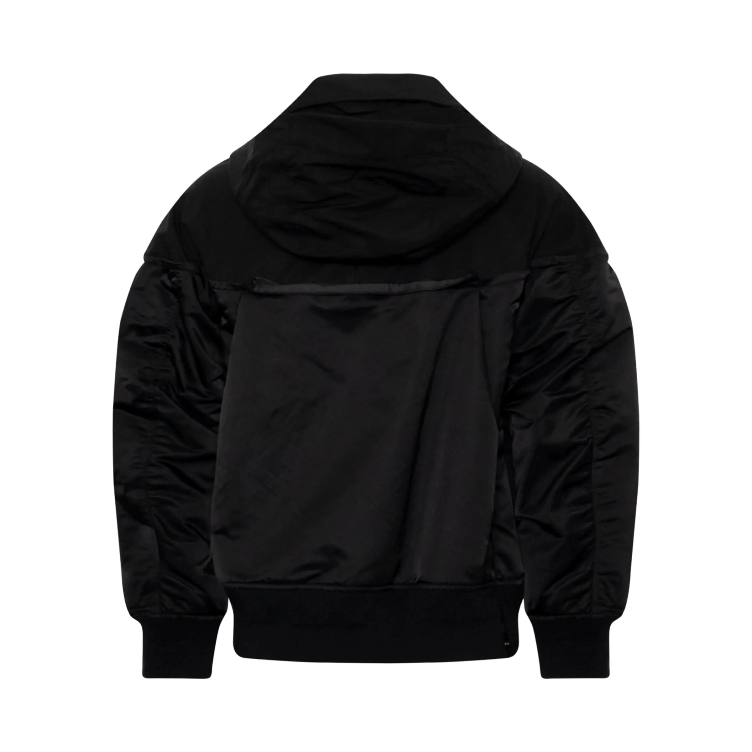 Classic Nylon Twill Bomber Jacket in Black