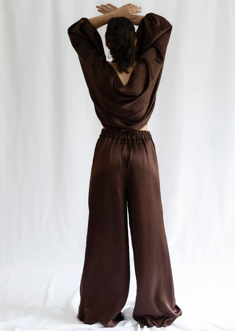 Claudia silk wide-leg pants