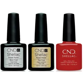 CND - Shellac Combo - Base, Top & Company Red