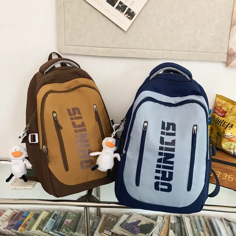 College Student Fashion Ins Middle School Student Fashion Casual All-Match Backpack Primary School Student Personality Japanese-Style Package