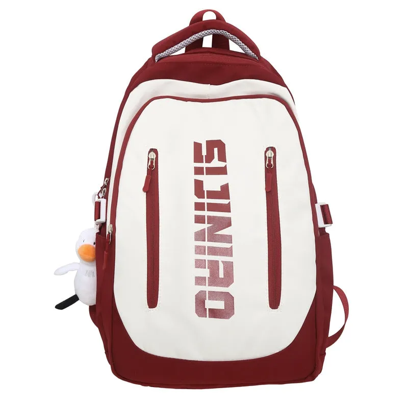 College Student Fashion Ins Middle School Student Fashion Casual All-Match Backpack Primary School Student Personality Japanese-Style Package