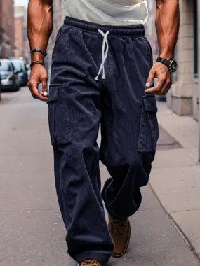 Corduroy Straight Leg Cargo Pants (Live Only)