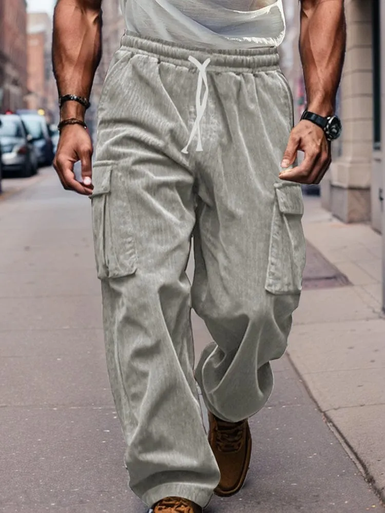 Corduroy Straight Leg Cargo Pants (Live Only)