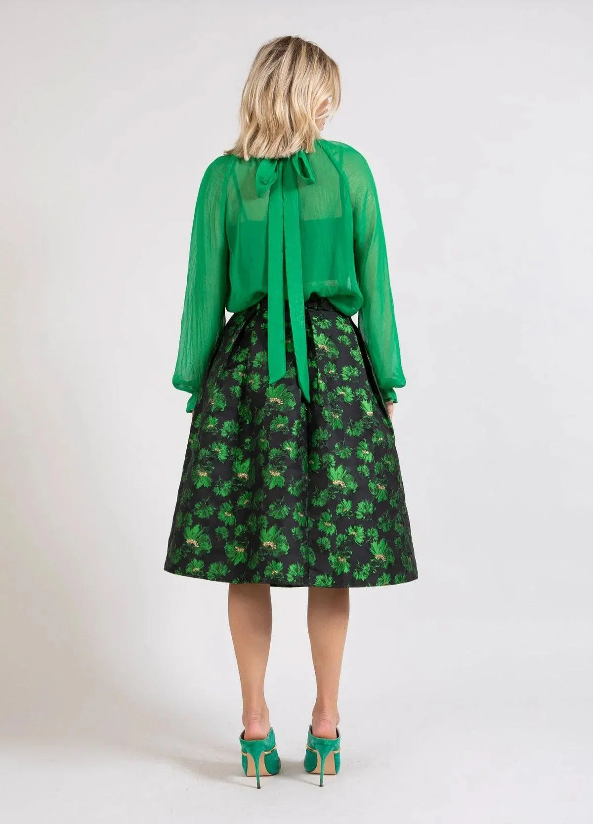 Coster Jacquard Skirt with Belt